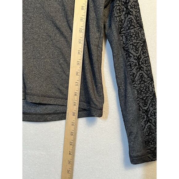 Calia Black Velvet Accent Pullover YOGA Workout Top Limited Edition Size XS Gray - Picture 6 of 12